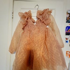 Selkie SugarFrill Dress| Polka-Dot Pink| XS